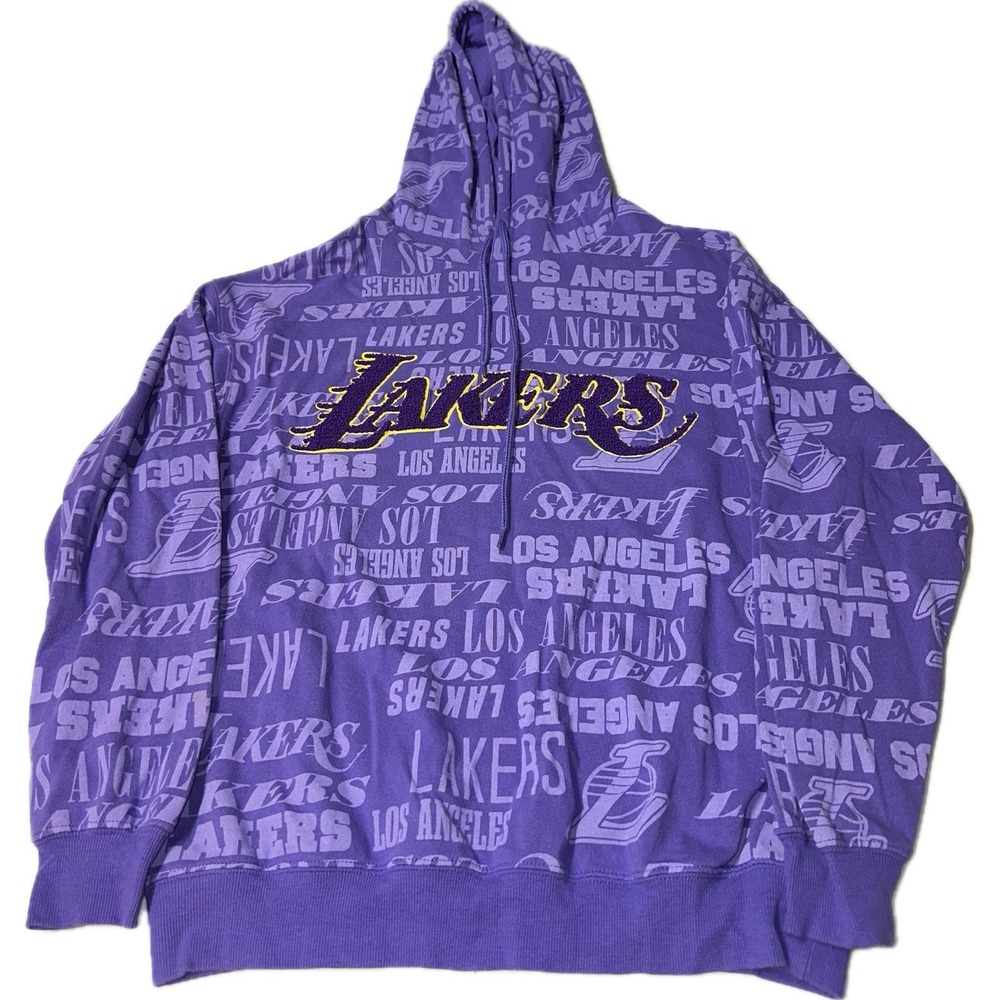 NBA Women's Los Angeles Lakers Basketball Purple Hoodie Sweatshirt Medium -22X25